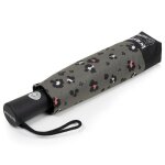 Isotoner parapluie solide ultra dperlant  ouverture / fermeture automatique lopard kaki femme