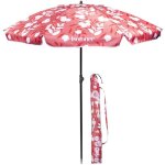 Isotoner parasol de plage ultra rsistant structure anti vent lger et anti uv upf50 + fleurs tropicales ...
