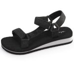 Isotoner sandales trs confortables attaches faciles noir femme