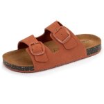 Isotoner sandales à doubles brides ultra confortables semelle intérieure cuir rouille femme Isotoner sandales à doubles brides ultra confortables semelle intérieure cuir rouille femme