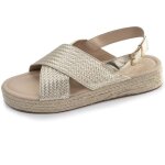 Isotoner sandales  talon compens de 35 cm trs confortable dor femme