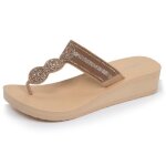 Isotoner tongs � talon de 4cm ultra confortables beige femme