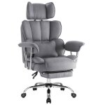 Iwmh chaise de bureau en cuir à dossier grand fauteuil avec repose - pieds accoudoirs allongés et appui ... Iwmh chaise de bureau en cuir à dossier grand fauteuil avec repose - pieds accoudoirs allongés et appui ...