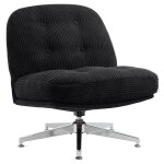 Iwmh chaise de bureau fauteuil de bureau sans accoudoirs siege pivotante chaise en velours côtelé - noir ... Iwmh chaise de bureau fauteuil de bureau sans accoudoirs siege pivotante chaise en velours côtelé - noir ...