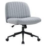 Iwmh chaise de bureau sans accoudoirs chaise de coiffeuse pivotante avec roulettes fauteuil rglable ...