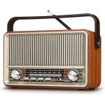 J - 120 poste radio vintageam / fm / sw radio portable avec batterie rechargeable 1800mahou alimentation ...