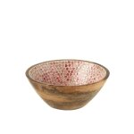 J - line bol coeur mosaique bois de manguier rose medium