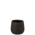 J - line cache - pot irr�gulier - c�ramique - noir - medium - � 19 cm