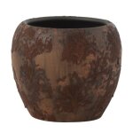 J - line cache - pot rond terra - poterie - brun - small -  25 cm