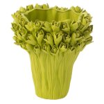 J - line vase ambrosia - c�ramique - vert - medium - � 28 cm