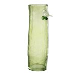J - line vase long oiseau - verre - vert - large - 32 cm de hauteur