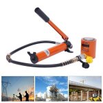 Jack cylindre hydraulique 20t - cric hydraulique 20t - pompe hydraulique manuelle orange - avec cp - ...