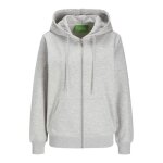 Jack & jones sweat � capuche zipp� femme abbie hw every gris - hoodie en tissu bross�