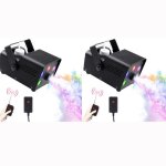 Jajaluya 2pcs 500w machine � fum�e avec 5 rgb led lumi�re contr�lables couleur avec t�l�commande pour ...