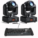 Jajaluya 2pcs 50w lyre led lumire de scne - jeux de lumiere dj 8 gobo 8 couleurs dmx pour disco mariage ...