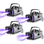 Jajaluya 4pcs 1200w machine  fume avec 6 led rgb lumire contrlables couleur avec tlcommande rservoir ...