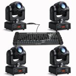Jajaluya 4pcs 50w lyre led lumire de scne - jeux de lumiere dj 8 gobo 8 couleurs dmx pour disco mariage ...
