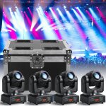 Jajaluya 4pcs 50w lyre led lumire de scne - jeux de lumiere dj 8 gobo 8 couleurs dmx pour disco dj ...