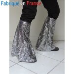 Jambire pattes dlphant disco  paillettes - marque - modle - gris - argent