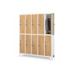 Jan nowak armoire m�tallique � casiers pour �cole et vestiaires bartek blanc / ch�ne dor�
