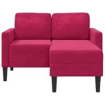 Promotion janvier canap� 2 places - mango - sofa double - avec m�ridienne en l - rouge bordeaux 125 cm ...