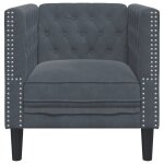 Promotion janvier fauteuil 1 place - mango - petit canap� chesterfield - gris fonc� velours 71x74. 5x70. ...