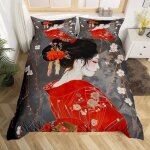 Japon geisha parure de lit gar�ons filles fleurs de cerisiers ensemble de literie style japonais housse ...