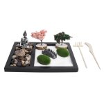Jardin zen table sable statue bouddha plateau bureau style japonais dcoration