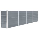 Jardini�re en acier galvanis� - jill - 320x40x77 cm - gris - bordures repli�es - stable et durable - ...
