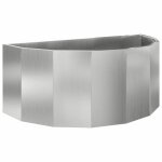 Jardini�re en acier galvanis� - vidaxl - argent - 90x45x35 cm - assemblage requis - demi - ronde - usage ...