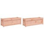 Jardini�re bac lit sur�lev� plantes fleurs jardin terrasses lot de 2 cm bois massif douglas marron 02 ...