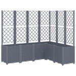 Jardinière bac lit surélevé plantes fleurs terrasse jardin avec treillis 160 x 120 x 140 cm pp gris 02 ... Jardinière bac lit surélevé plantes fleurs terrasse jardin avec treillis 160 x 120 x 140 cm pp gris 02 ...