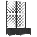 Jardinière bac lit surélevé plantes fleurs terrasse jardin avec treillis 80 x 40 x 1215 cm pp noir 02 ... Jardinière bac lit surélevé plantes fleurs terrasse jardin avec treillis 80 x 40 x 1215 cm pp noir 02 ...