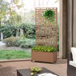 Jardinière brise - vue bernalda acier galvanisé 190 x 82 x 38 cm marron Jardinière brise - vue bernalda acier galvanisé 190 x 82 x 38 cm marron