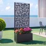 Jardinière brise - vue bernalda acier galvanisé 190 x 82 x 38 cm noir Jardinière brise - vue bernalda acier galvanisé 190 x 82 x 38 cm noir