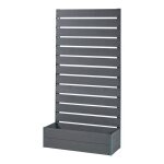 Jardini�re avec brise - vue heerde bois composite 180 x 90 x 38 cm gris