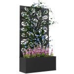 Jardini�re avec brise - vue paravent treillis - outsunny - bac � fleurs - dim. 61l x 23l x 113h cm