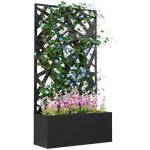 Jardini�re avec brise - vue paravent treillis - outsunny - bac � fleurs - dim. 61l x 23l x 113h cm