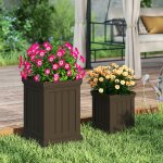 Jardini�re haute lot de 2 - relax4life - en pp r�sistant - design embo�table - trous de drainage - pots ...