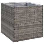 Jardinire jardin 80x80x80 cm gris et transparent jardinires pot de fleur exterieur bac a fleurs carr ...