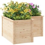 Jardinire - lit surlev de jardin - outsunny - en forme de l - fond ouvert - en bois - 120 x 120 x ...
