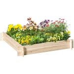 Jardini�re - outsunny - design sans fond - facile � assembler - pour l�gumes herbes fleurs - en bois ...