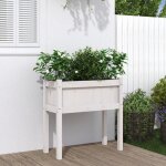 Jardini�res avec pieds - solomon - potager de jardin blanc 70x31x70 cm bois de pin massif lv1523
