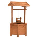 Jardini�re � puits � souhait de jardin - bac � fleurs 40x40x84cm bois de sapin