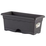 Jardinière rectangulaire - plastiken - 40 x 20 cm - anthracite - avec plateau Jardinière rectangulaire - plastiken - 40 x 20 cm - anthracite - avec plateau