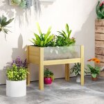 Jardini�re sur pieds carr� potager sur�lev� avec panneaux en acrylique et trous de drainage 75 x 46 x ...