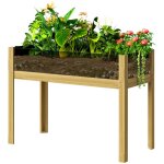 Jardini�re sur pieds sur�lev� - outsunny - panneaux en acrylique et trous de drainage - 110 x 50 x 80 ...