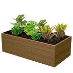 Jardini�re sur�lev�e - botle - imitation bois marron - 149x755x50 cm - 564 litres - rectangulaire