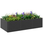 Jardinire surleve galvanise rectangulaire - outsunny - fond ouvert - 240 x 120 x 60cm - gris