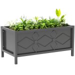 Jardini�re sur�lev�e - outsunny - avec bordure de s�curit� - rectangulaire - en acier galvanis� - 80 ...
